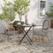 Merrick Lane Mael Stacking Thonet Bistro Style Chair with Arms, Textilene Seat, and Bamboo Finished Metal Frame for Indoor/Outdoor Use